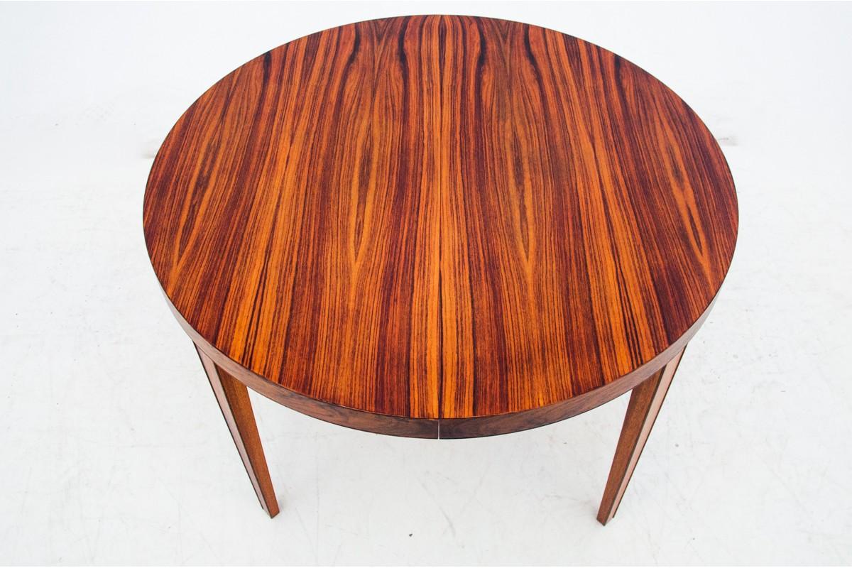 Scandinavian Modern Round Rosewood Dining Table by Severin Hansen, Denmark, 1960
