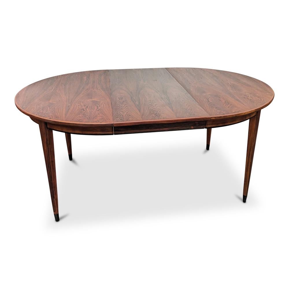 Round Rosewood Dining Table w 2 Leaves - 0823110 Vintage Danish Mid Century 1