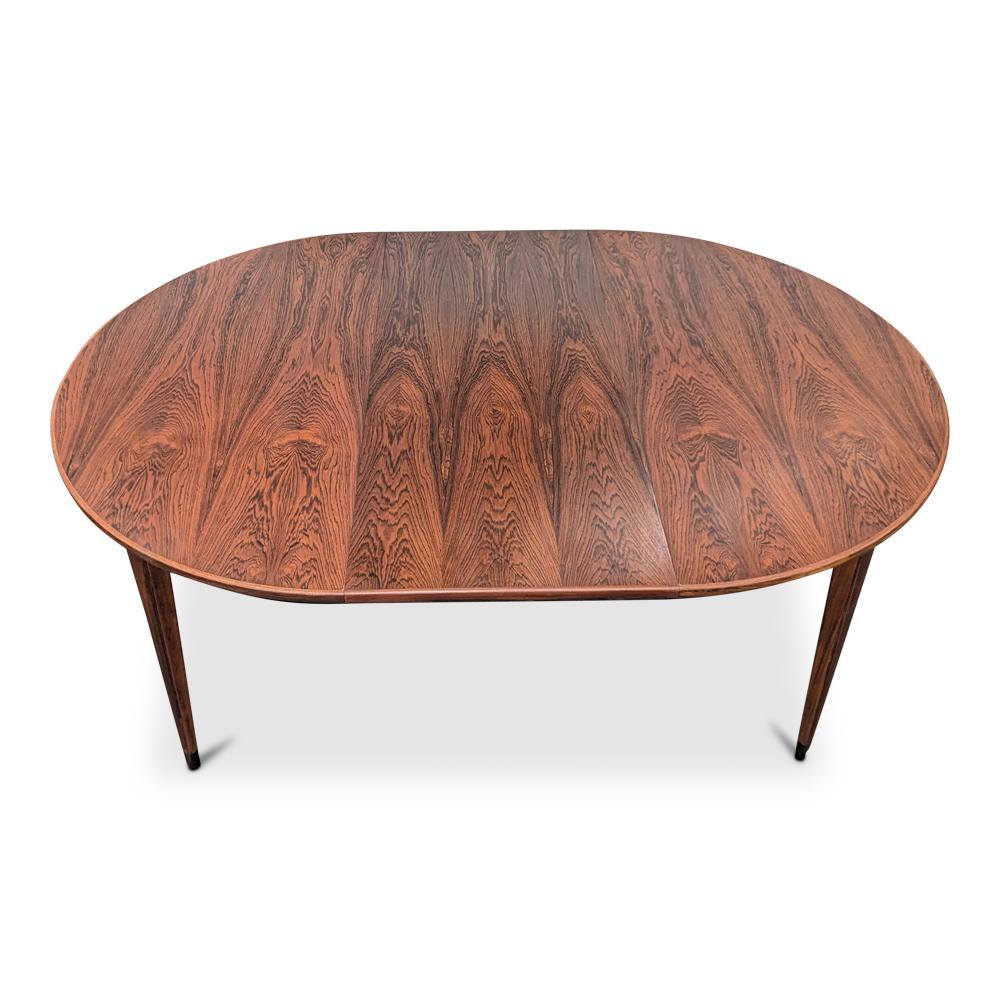 Round Rosewood Dining Table w 2 Leaves - 0823110 Vintage Danish Mid Century 4