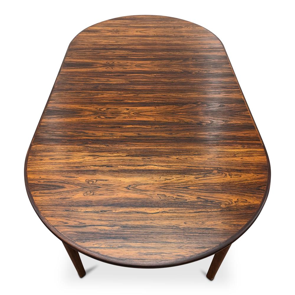Round Rosewood Dining Table w 2 Leaves - 0823170 Vintage Danish Mid Century 3