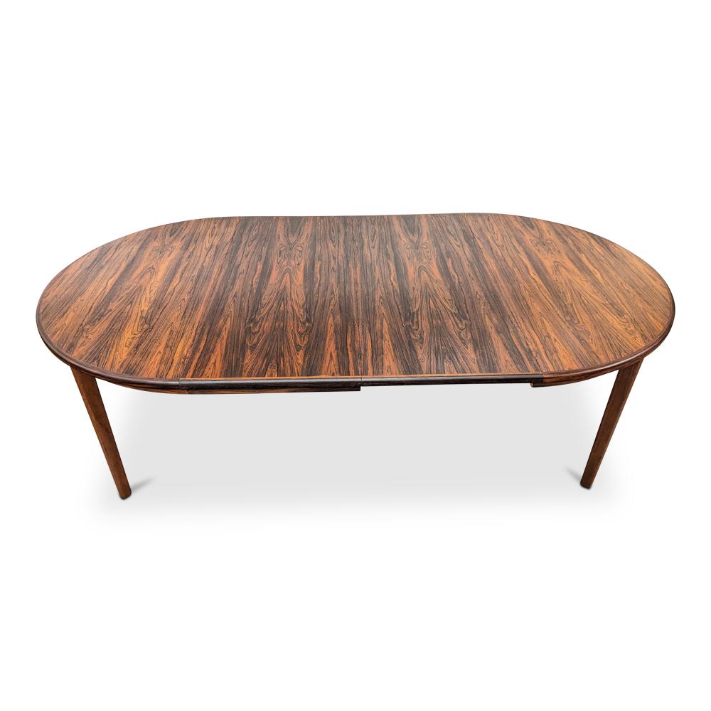 Round Rosewood Dining Table w 2 Leaves - 0823170 Vintage Danish Mid Century 2