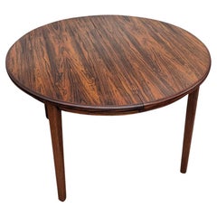 Round Rosewood Dining Table w 2 Leaves - 0823170 Vintage Danish Mid Century