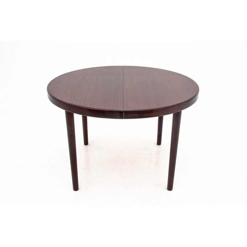 Mid-Century Modern Round Mahogany Folding Dining Table in Danish Design