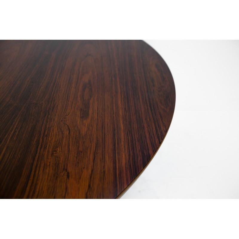 Mid-Century Modern Round Rosewood Folding Dining Table in Danish Design
