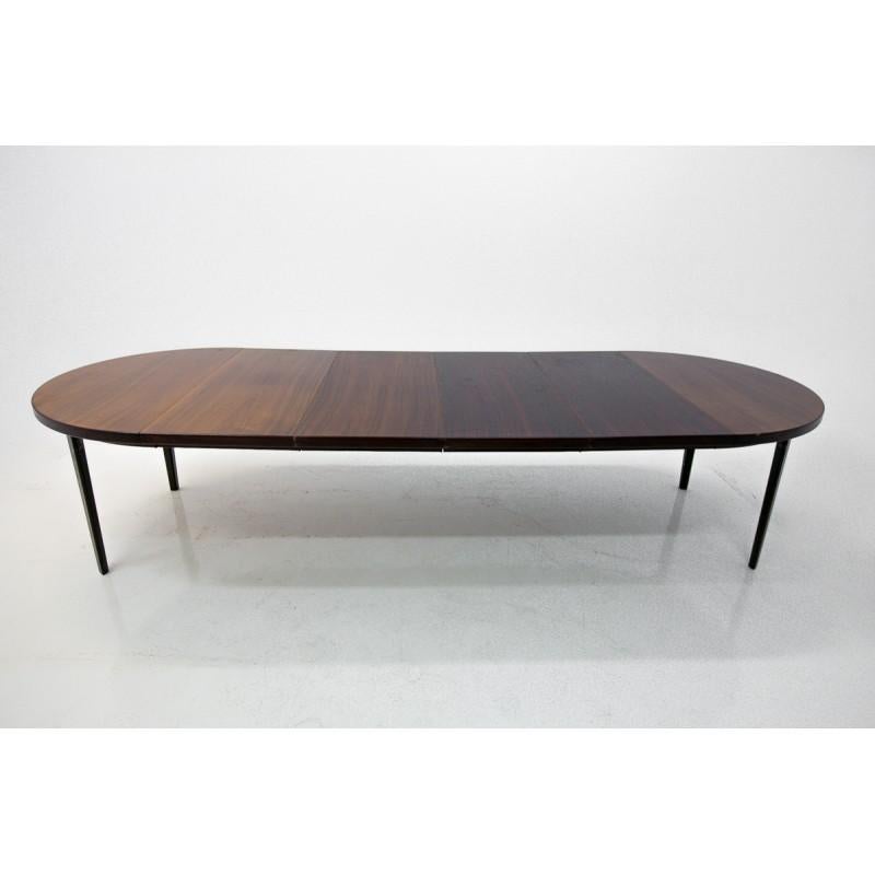 Mid-20th Century Round Rosewood Folding Dining Table in Danish Design
