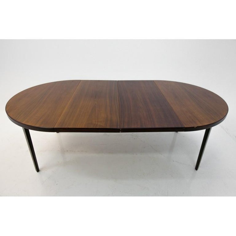 Round Rosewood Folding Dining Table in Danish Design 1