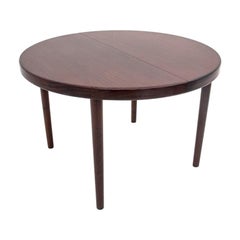 Round Mahogany Folding Dining Table in Danish Design