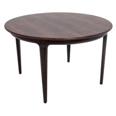 Vintage Round Rosewood Folding Dining Table in Danish Design