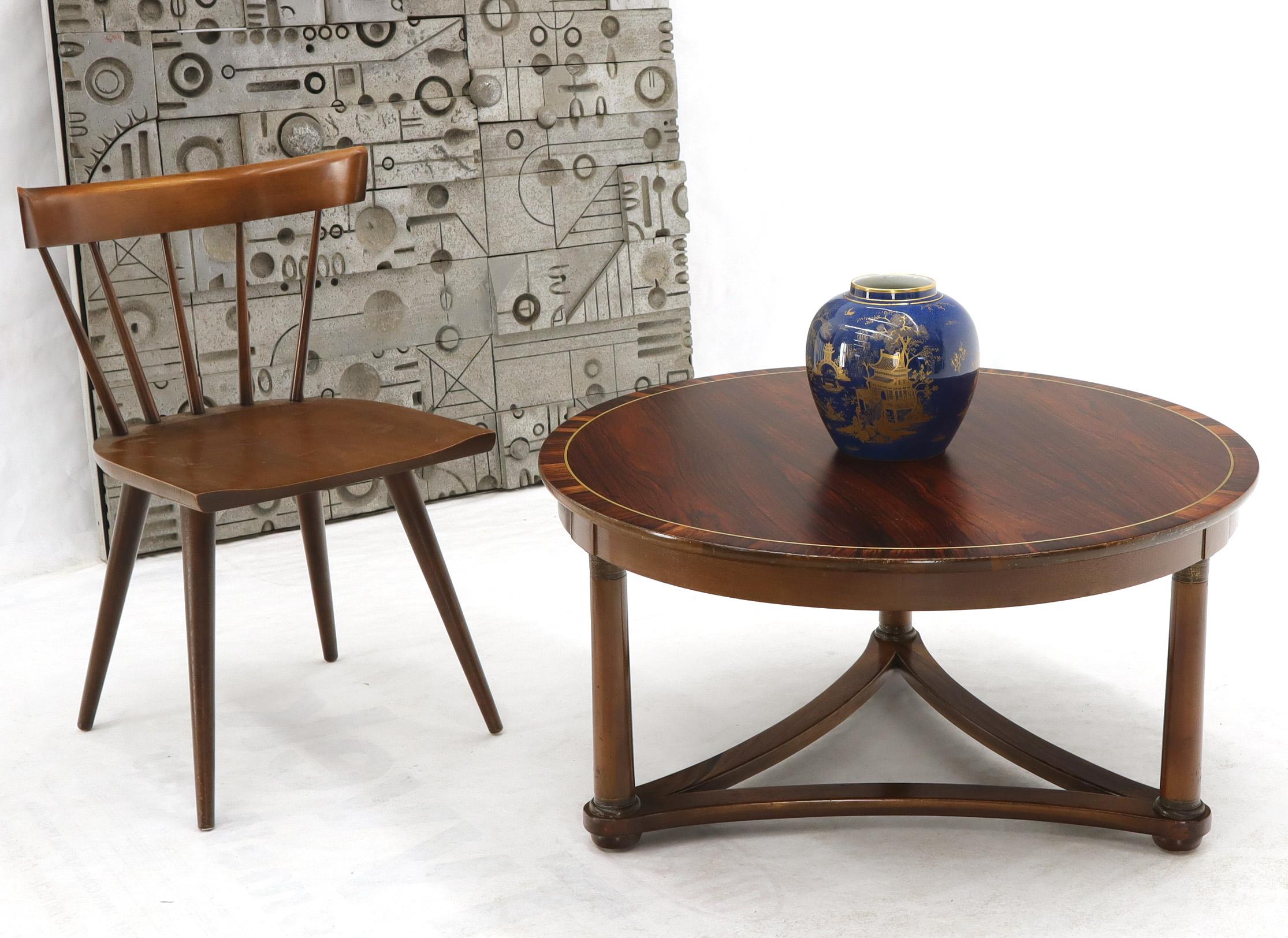 Round Rosewood Neoclassical Rosewood Banded Top Coffee Center Table For Sale 4
