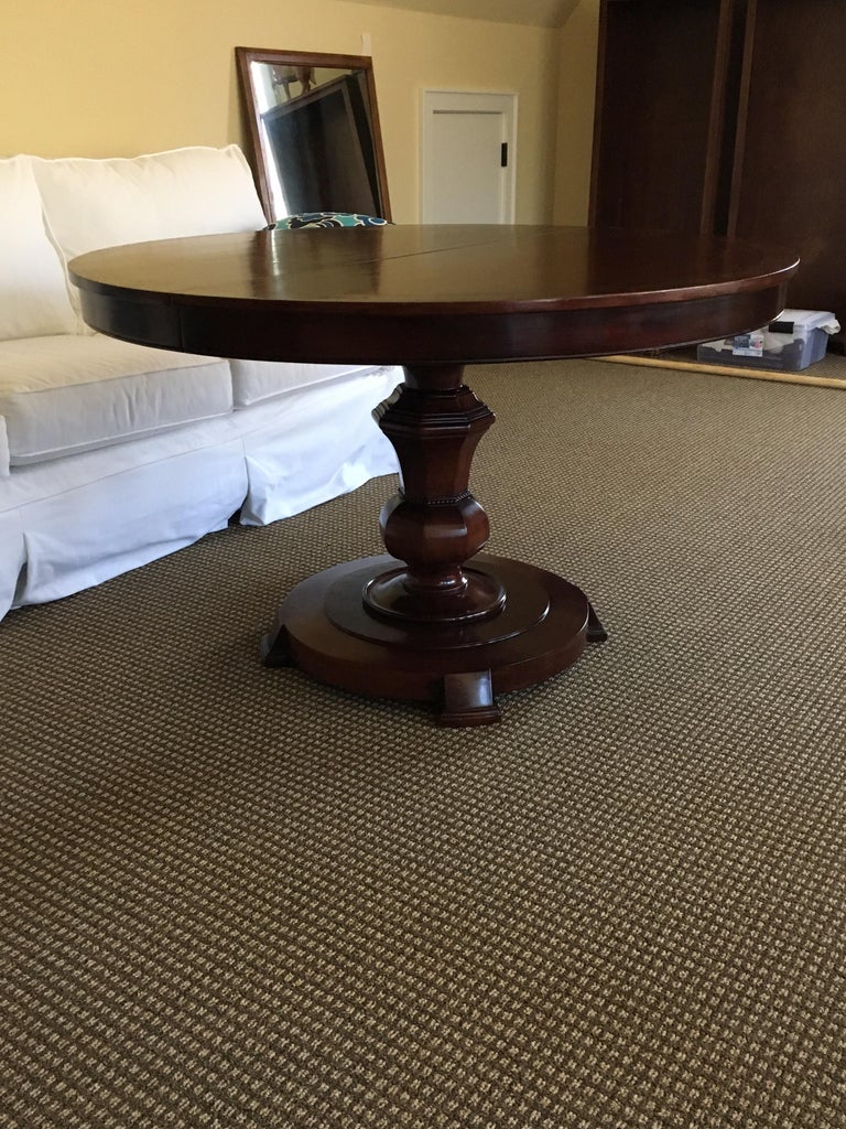 Round Rosewood Pedestal Center or Dining Table, 1950s by ...