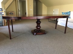 Round Rosewood Pedestal Center or Dining Table, 1950s by Maitland Ward