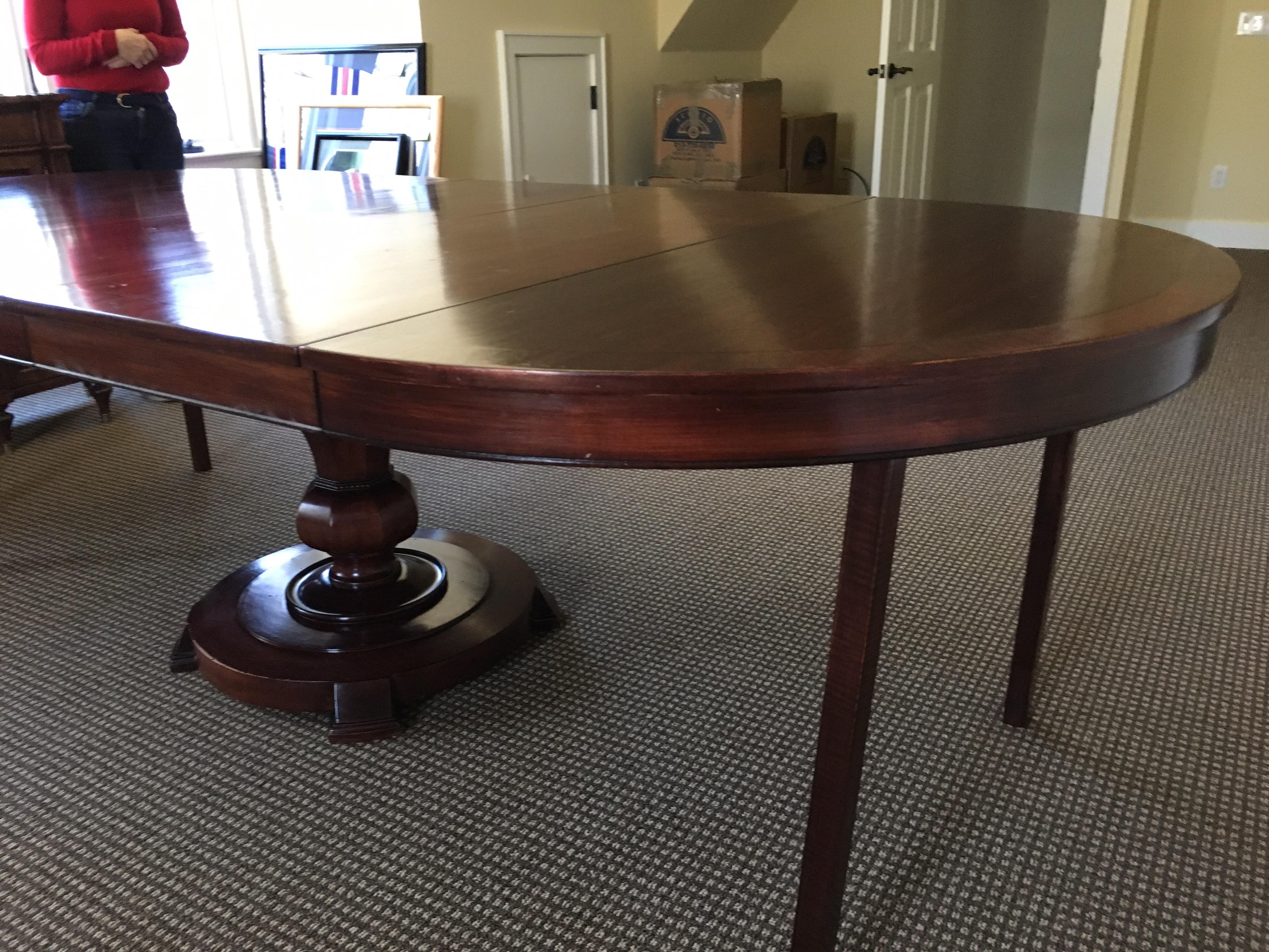 American Round Rosewood Pedestal Center or Dining Table, 1950s by Maitland Ward For Sale