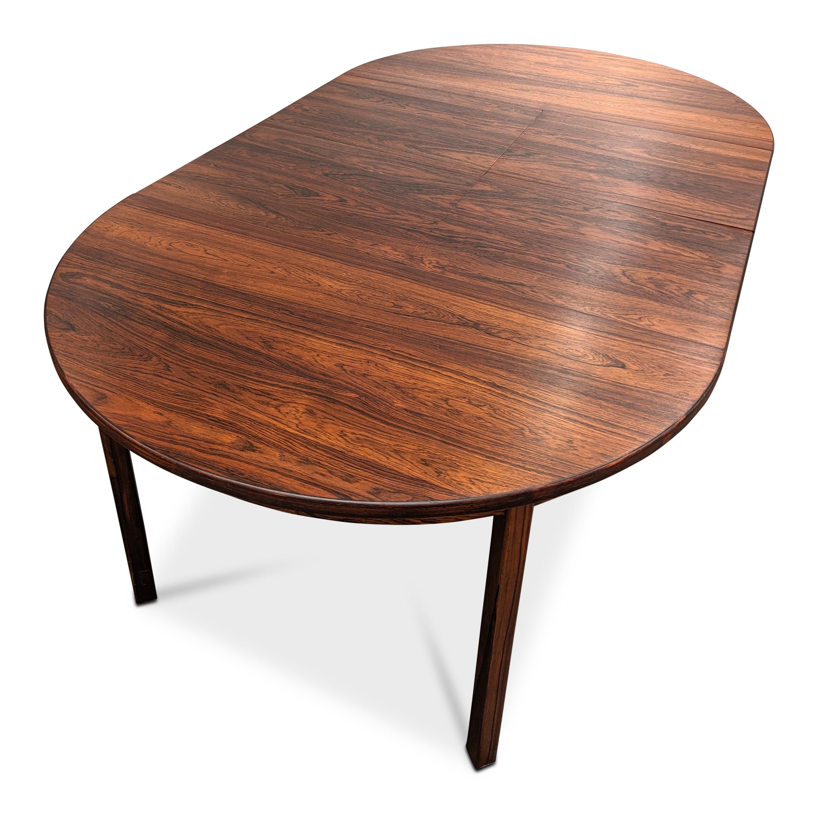 Round Rosewood Table w 2 Butterfly Leaves - 022435 Vintage Danish Modern 6