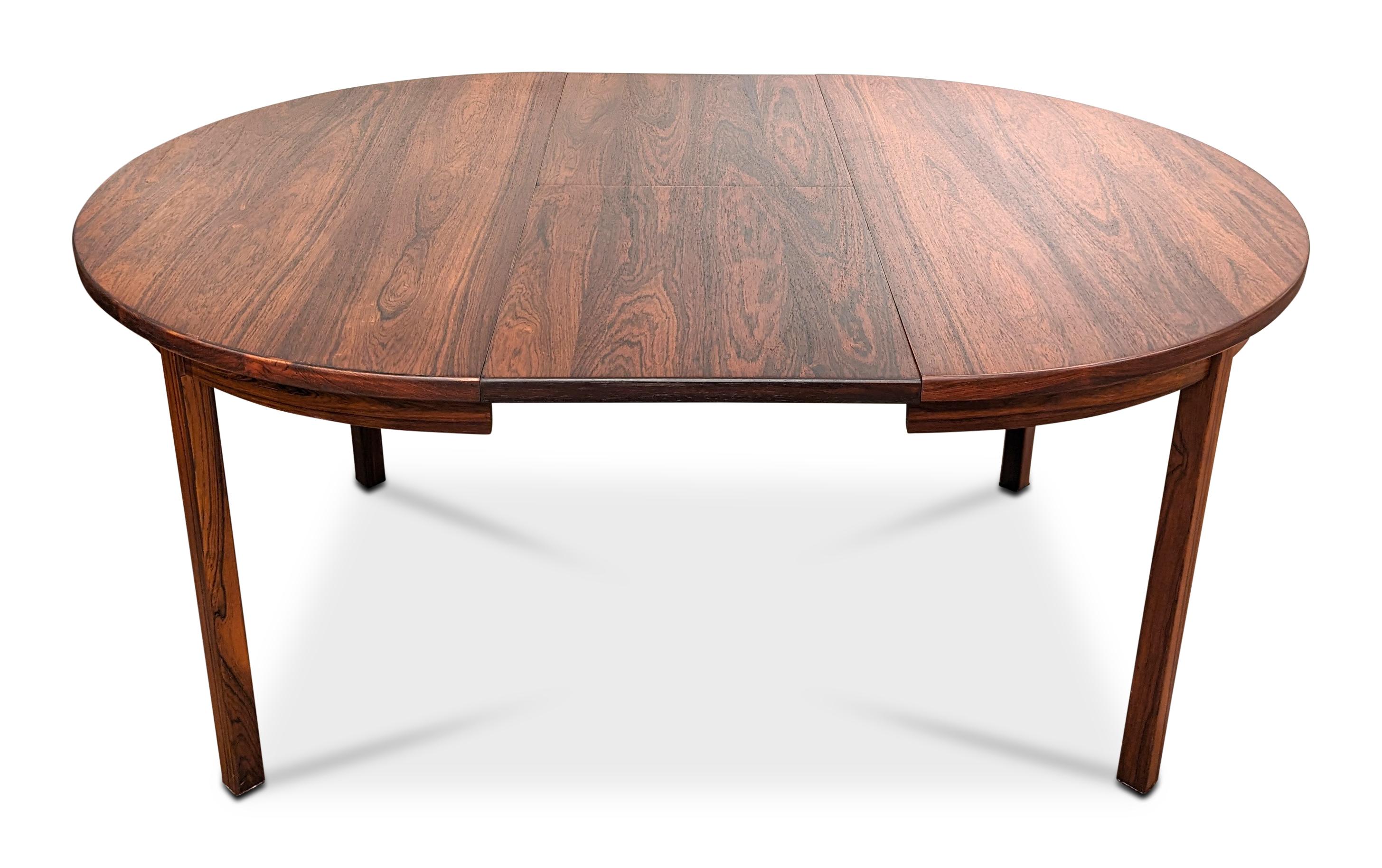 Round Rosewood Table w 2 Butterfly Leaves - 022435 Vintage Danish Modern 2