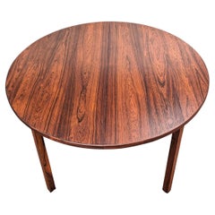 Round Rosewood Table w 2 Butterfly Leaves - 022435 Vintage Danish Modern