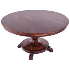 19th Century Romantic Round Veneered Rosewood Tilt Top Breakfast English Table