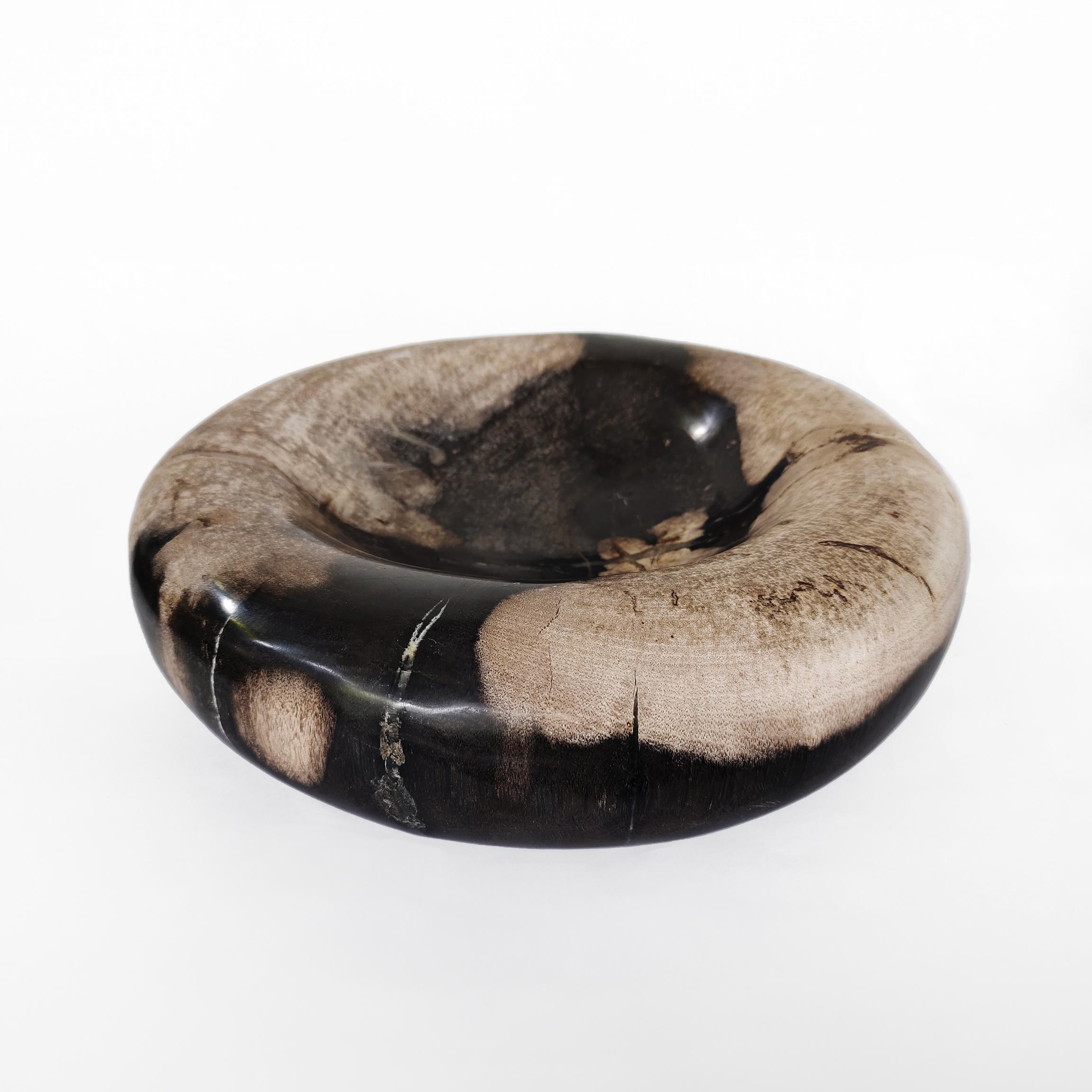 Hand-Carved Round & Round • Hand Carved Petrified Wood Bowls by Odditi For Sale