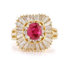 Round Ruby & Diamond Ballerina Ring