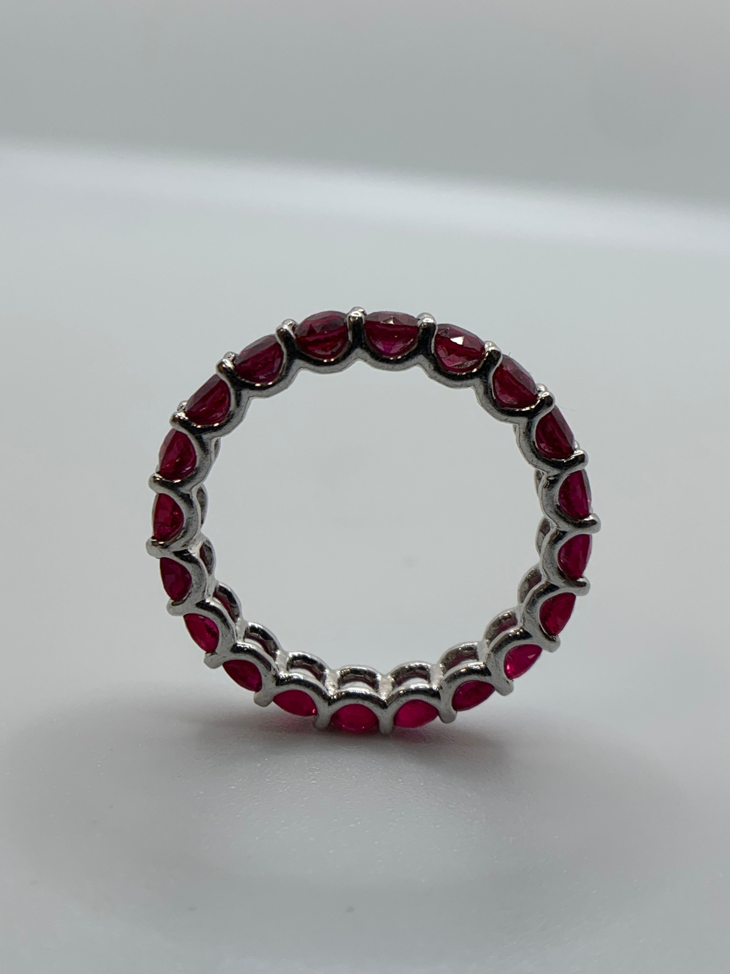 Round Cut Auction - Round Ruby Eternity Band Ring For Sale