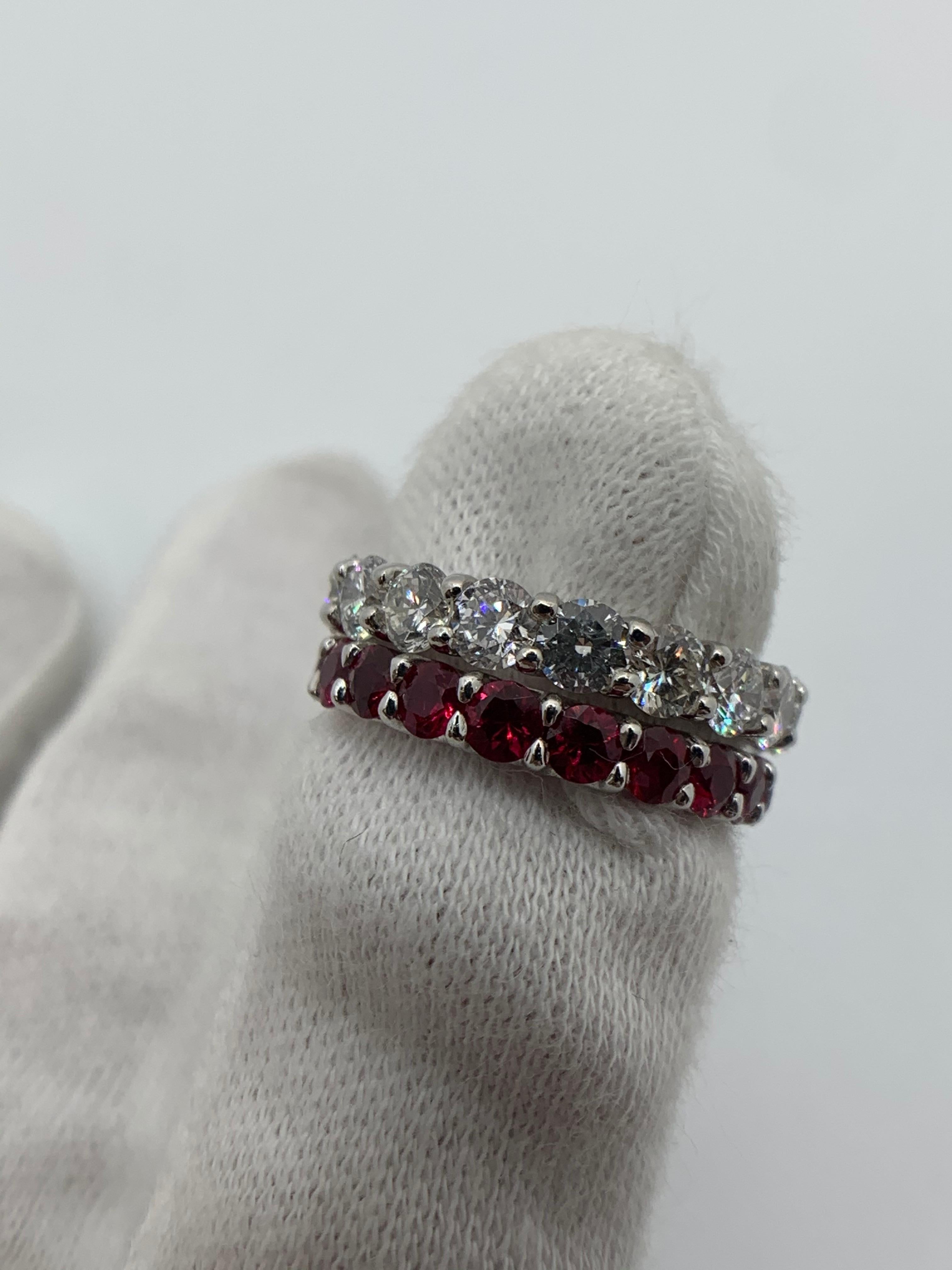 Auction - Round Ruby Eternity Band Ring In New Condition For Sale In New York, NY