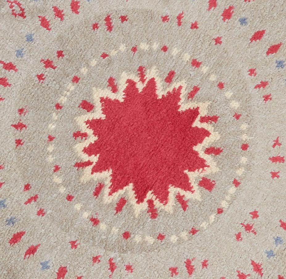 French Round Rug by Paule Leleu, circa 1950