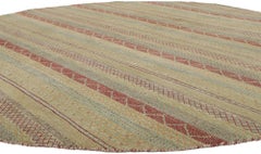 New Contemporary Striped Round Area Rug with Modern Style