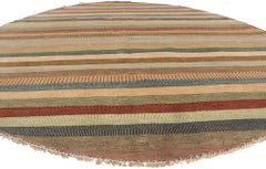 New Contemporary Round Striped Area Rug with Modern Style