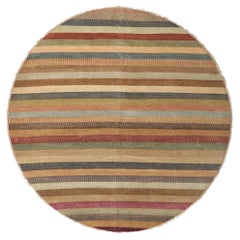 New Contemporary Round Striped Area Rug with Modern Style