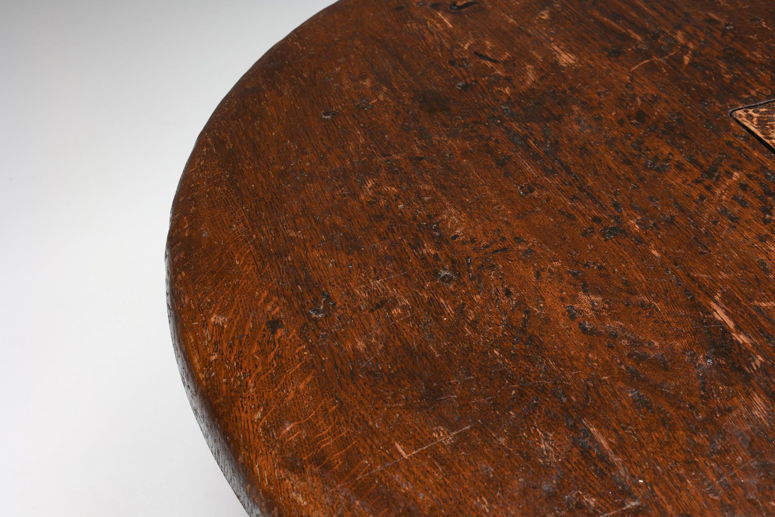 Round Rustic Coffee Table with Ring IV, France, 1960s For Sale 2