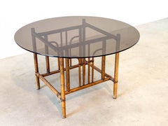 Round rustic dining table