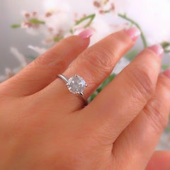 Round Salt & Pepper Diamond Solitaire Ring 1.49 Carat 14 Karat White Gold