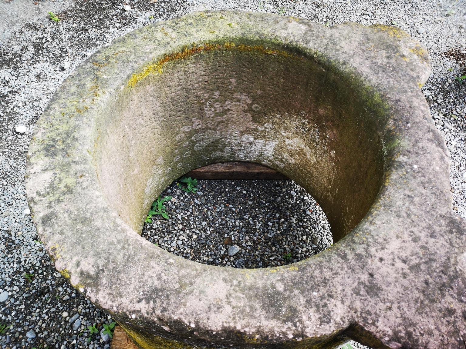 Carved Round Sandstone Trough from 1791, Wellhead