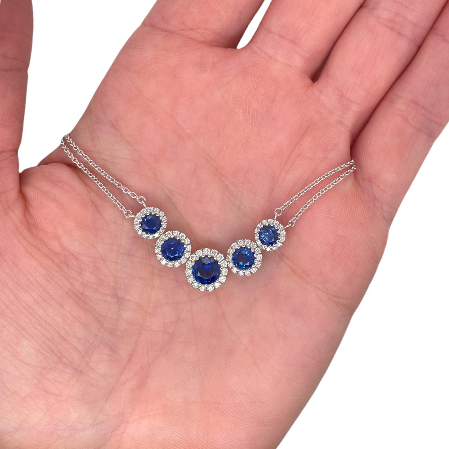 sapphire cluster necklace
