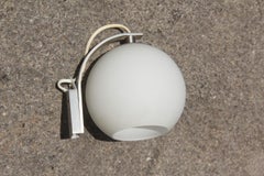 Round Sconce White Color Glass  Aluminum Italian Design 1990