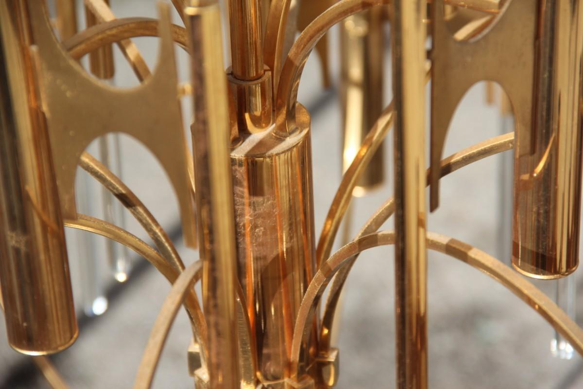 Round Sculptural Sciolari Chandelier Italian Design Gold-Plated Crystal, 1960 7