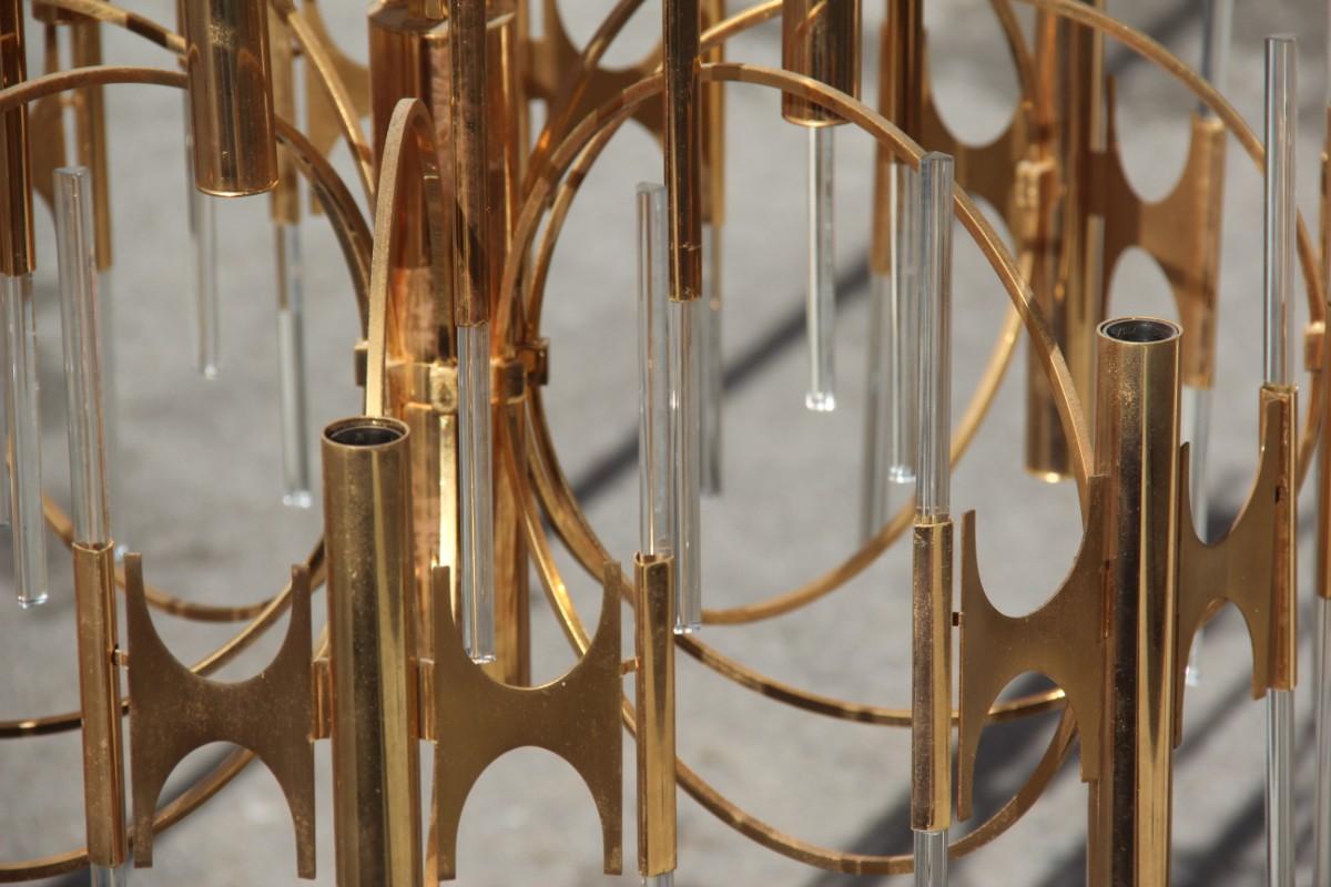Round Sculptural Sciolari Chandelier Italian Design Gold-Plated Crystal, 1960 10