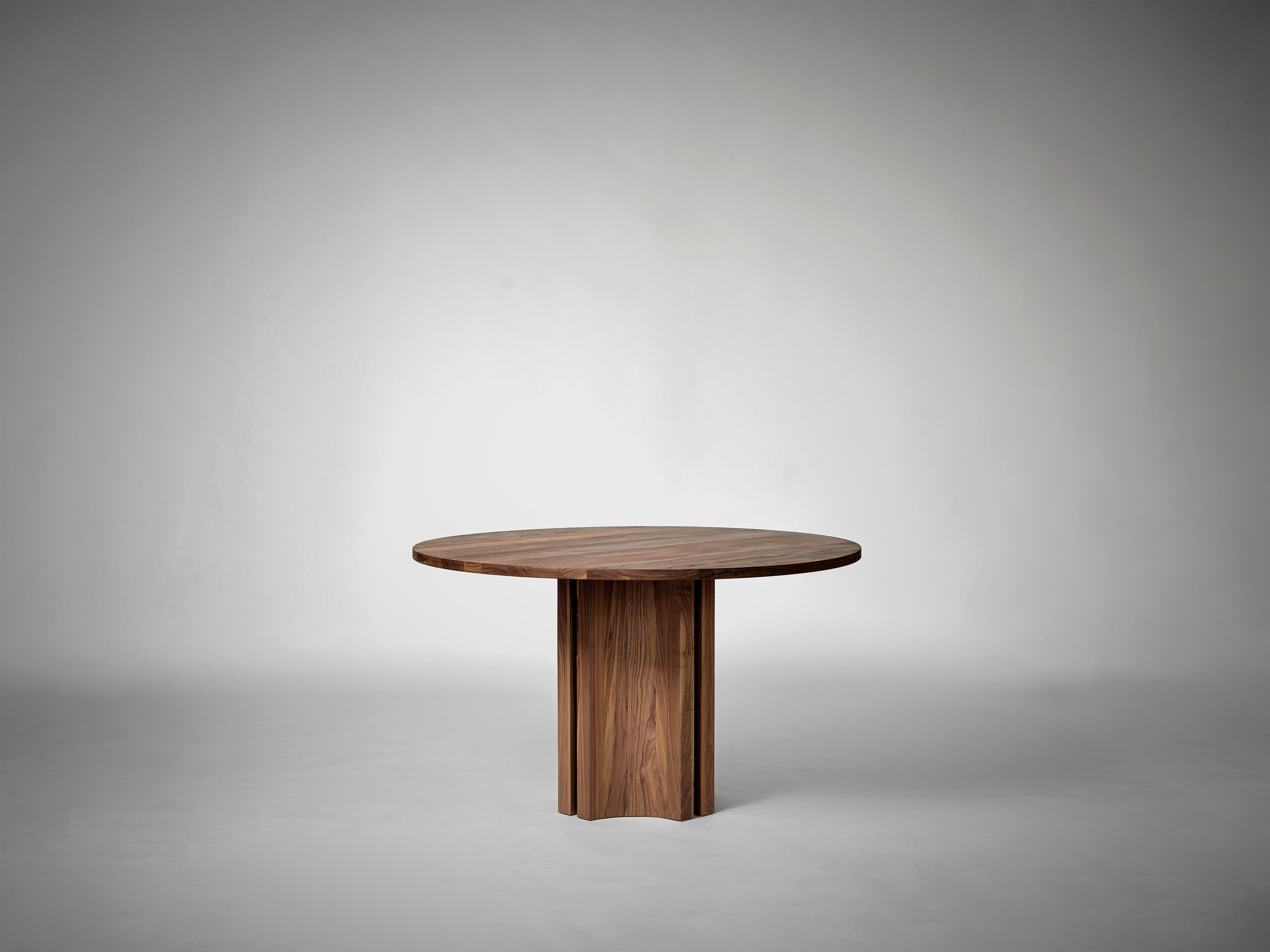 Dutch Round Sculptural Table in Solid Walnut - Aperta by Mokko For Sale