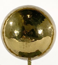 Round Sculpture in Brass with Rectangular Base