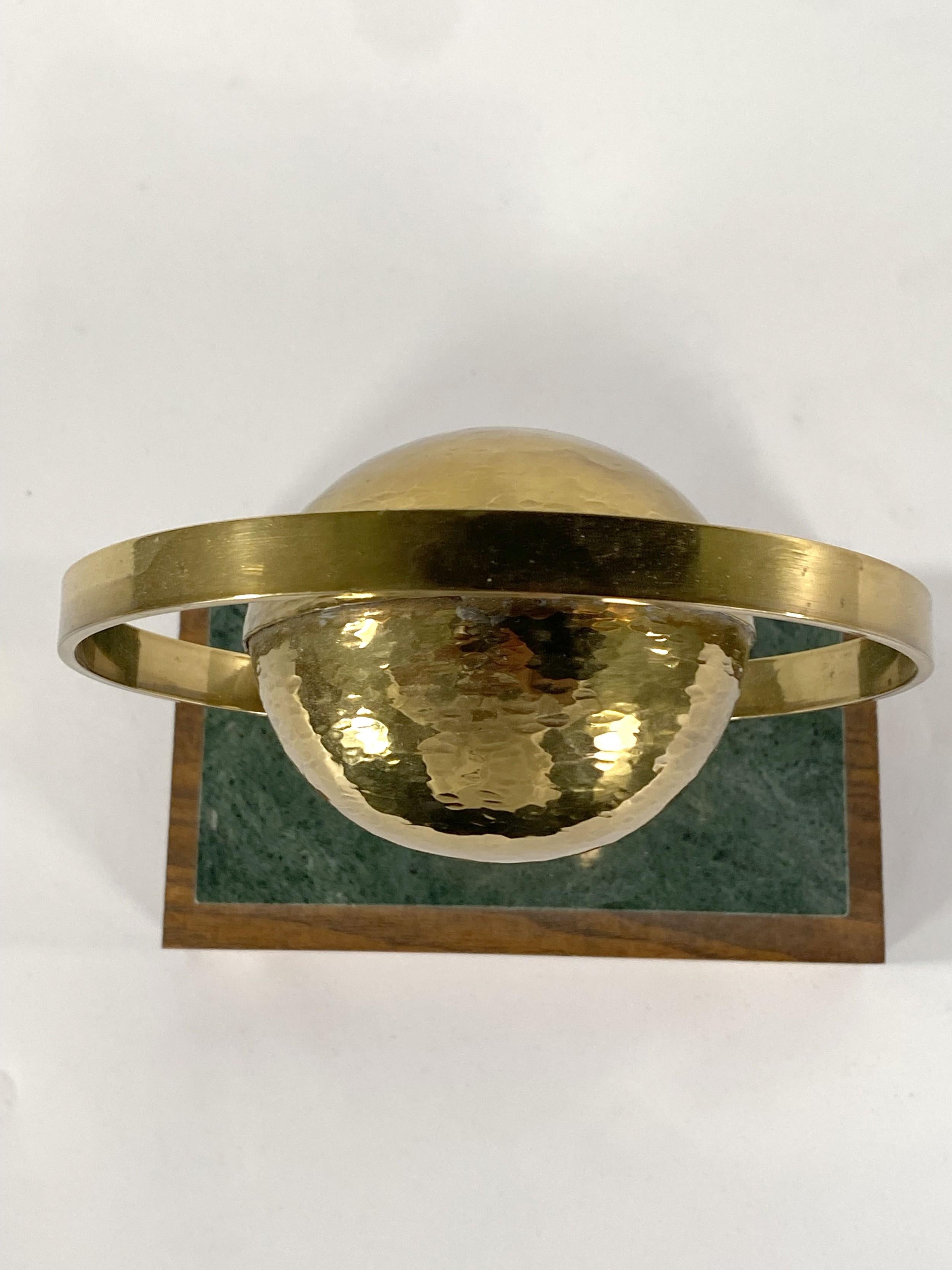 Round Sculpture in Brass with Rectangular Base For Sale 2