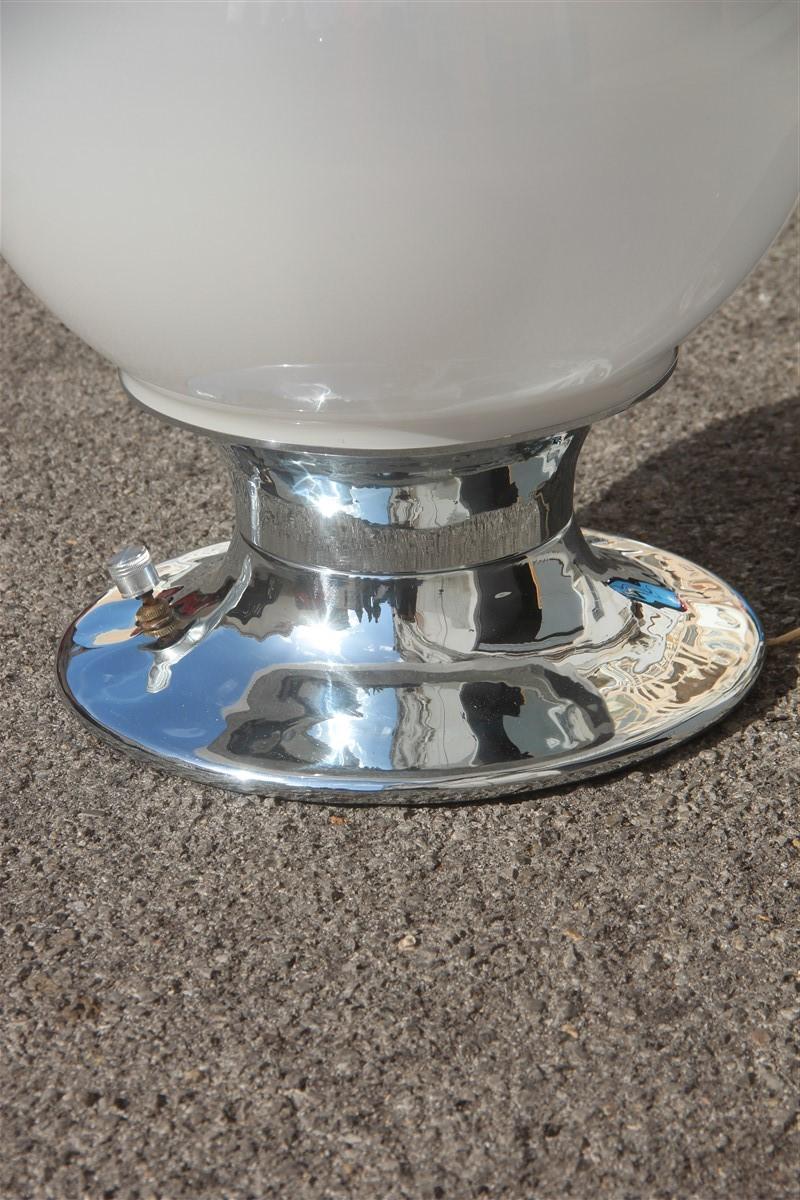 Round Selenova Table Lamp Pop Art 1970s Steel Glass White Sculpture Copper 6