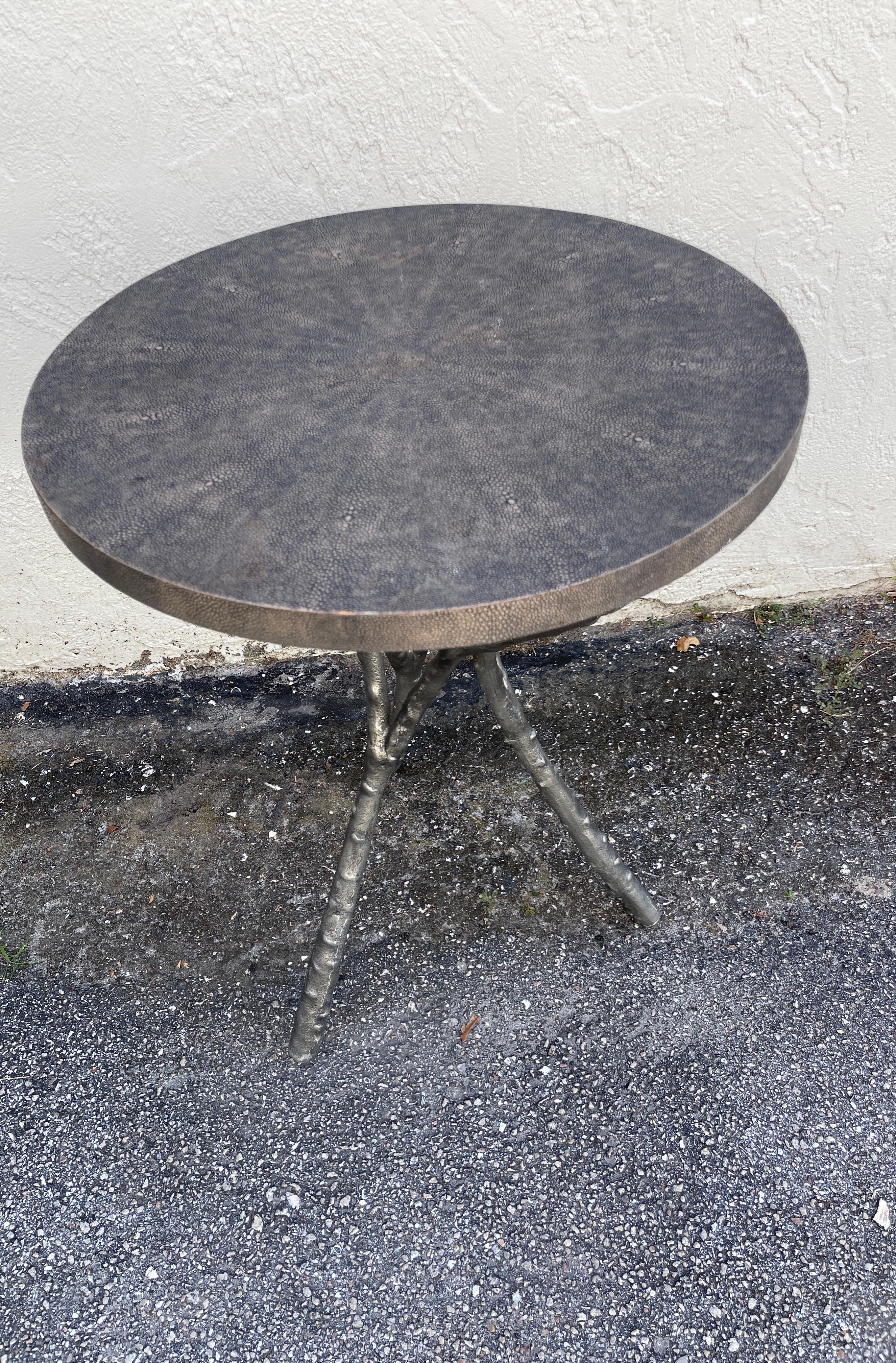 Round Shagreen Side / Drinks Table 6