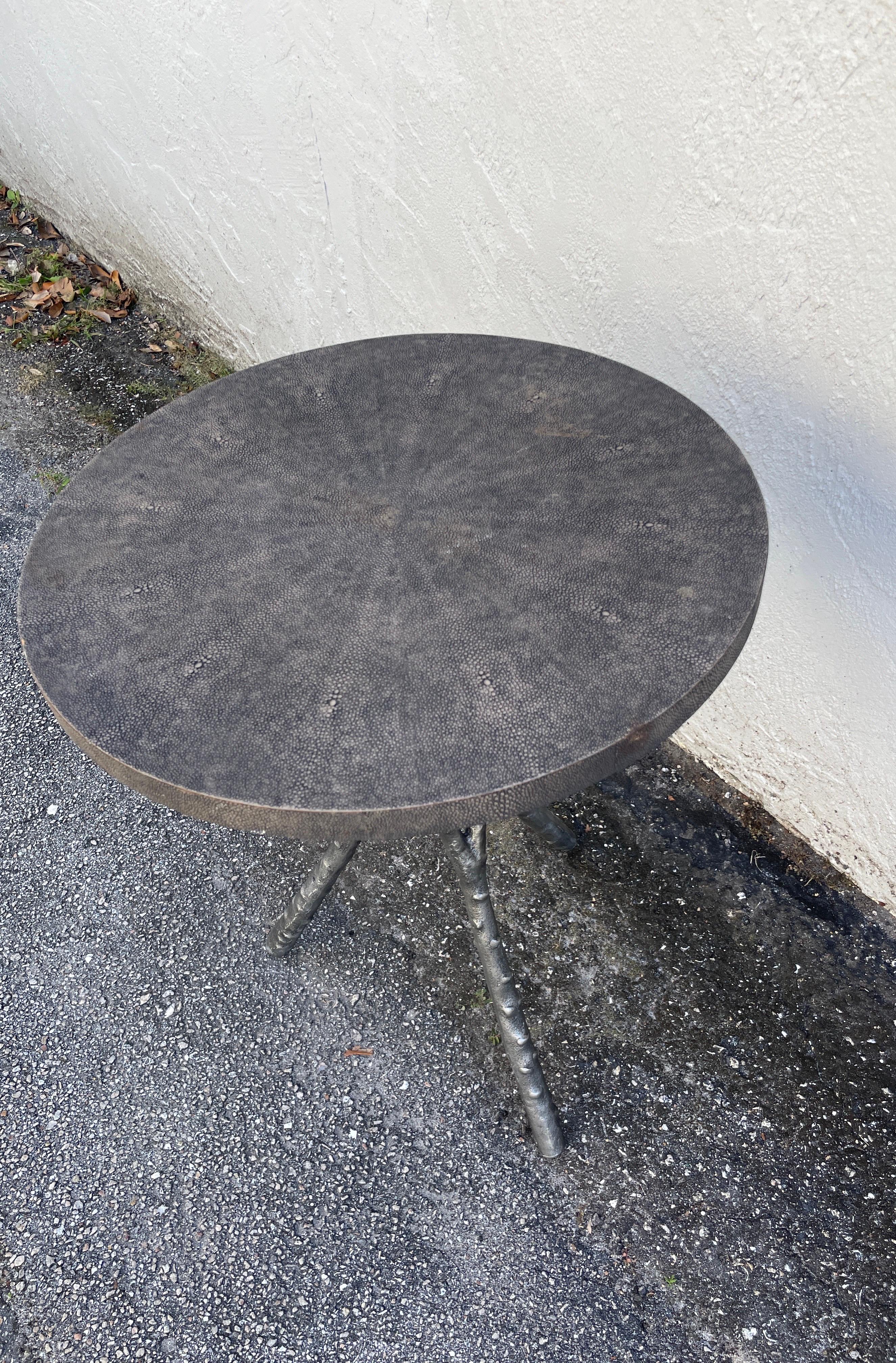 20th Century Round Shagreen Side / Drinks Table