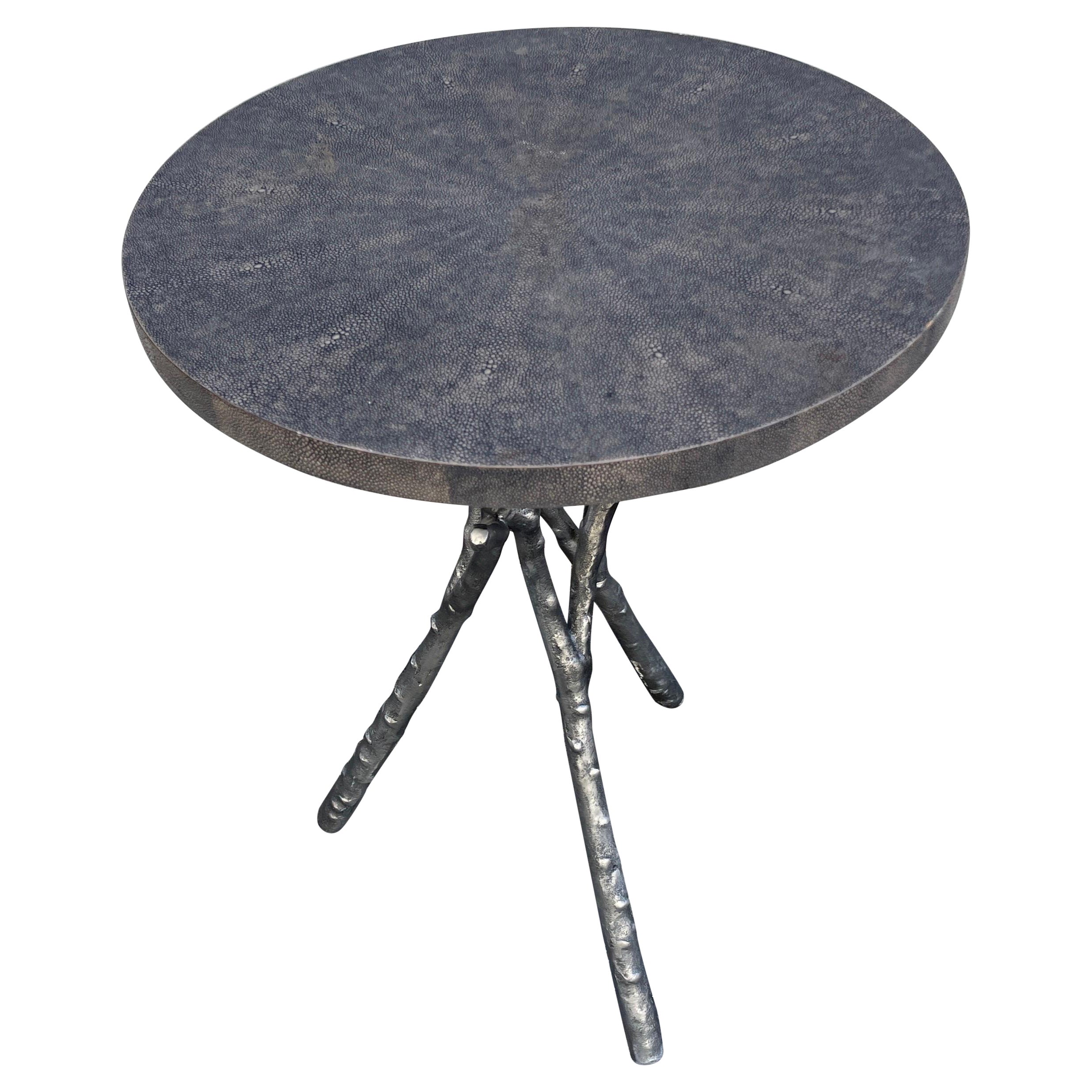 Round Shagreen Side / Drinks Table