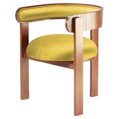 Round shape Bent Wood Moulin Plantain Upholstered Chair