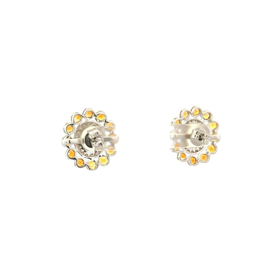 Donna Orecchino con perno a forma di fiore di garofano in argento 925 in vendita