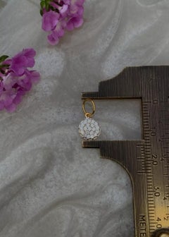 Round Shape Diamond Pendant 14K Solid Gold Dainty Everyday Pendant Gift For Mom.