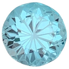 Round Shape Flower Cut Sky Blue Topaz Gemstone for Ring & Pendant Jewelry 12mm
