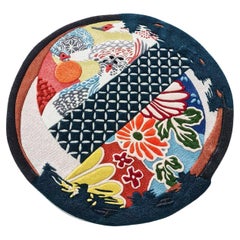 Tapis rond touffeté à la main de forme ronde avec motif japonais par RAG Home