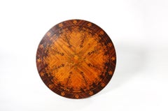 Round Shape Marquetry Top Pedestal Center Table
