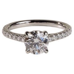 Round Shaped Moissanite Engagement Ring 925 Sterling Silver Hidden Halo Ring.